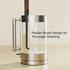Cleaning Brush, Diveotree Hard Bristle Brush for Deep Cleaning Grout, Sink, Cup, Teapot, Bottle, Blender, Multi-Purpose Brush wih Long Handle for Kitchen (Black-2Pack) - Image 3