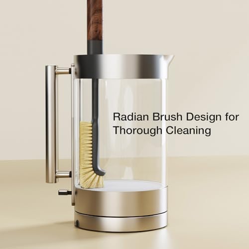 Cleaning Brush, Diveotree Hard Bristle Brush for Deep Cleaning Grout, Sink, Cup, Teapot, Bottle, Blender, Multi-Purpose Brush wih Long Handle for Kitchen (Black-2Pack) - Image 3
