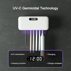 UV Toothbrush Sanitizer and Holder for Bathroom, 5 Toothbrush Slots for Family with Fan and PTC Heat Drying, Type-C Charging, No-Drill Wall Mount - Image 6