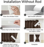Vatge French Door Curtain - Side Door Window Panel for Entry Way, Kitchen, Dining Room, and Bathroom Door Window, 1 Panel, W54 x L40, Brown - Image 3