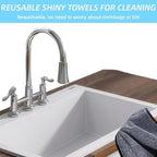 Shiny Towel Wipes Cleaning Cloths 3pcs Replacement Microfiber Towel for Disposable Dust Mop, Super Absorbent Shiny Shower Wipes Cleaning Cloths for Window Bathroom Car Mirror (3pcs Squeegee Refill) - Image 7