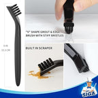 MR.SIGA Grout Cleaner Brush Set, Detail Cleaning Brush Set for Tiles, Sinks, Drains, Grout Brush for Edge, Crevice Cleaning (Pack of 2) - Image 4