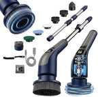 LIVINGPRO Electric Spin Scrubber for Bathroom Cleaning, Cordless Power Scrubber with 70W Dual Speed Motor, LCD Display, IPX7 Waterproof, Adjustable Handle, 7 Brush Heads for Tub Tile Shower Kitchen by LivingPro