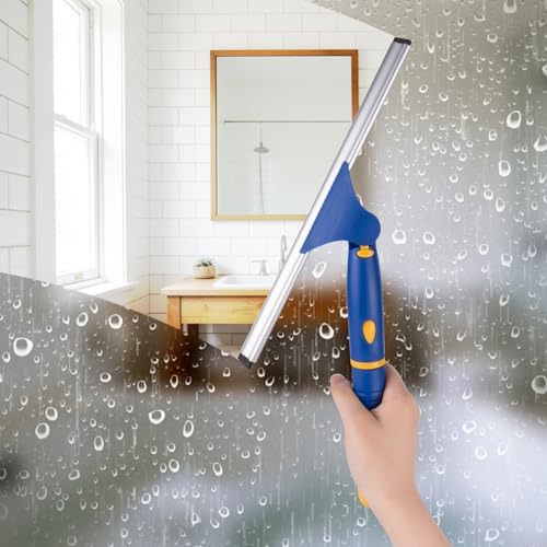 ITTAR 12 inch Rotatable Shower Squeegee for Glass Doors, Multi-Purpose Window Squeegee with Hook & Refill Rubber Blade, Bathroom Cleaner Tool for Shower Door Window Mirror Wall Car Windshield - Image 7