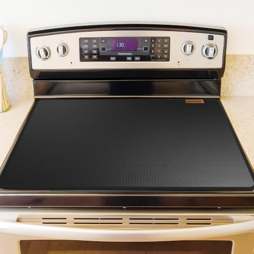 Fireproof Stove Top Covers for Electric Stove, Waterproof & Heat Resistant Mat for Glass Top, Stovetop Protector, Anti-Scratch, 30x21 Black by PONGARD