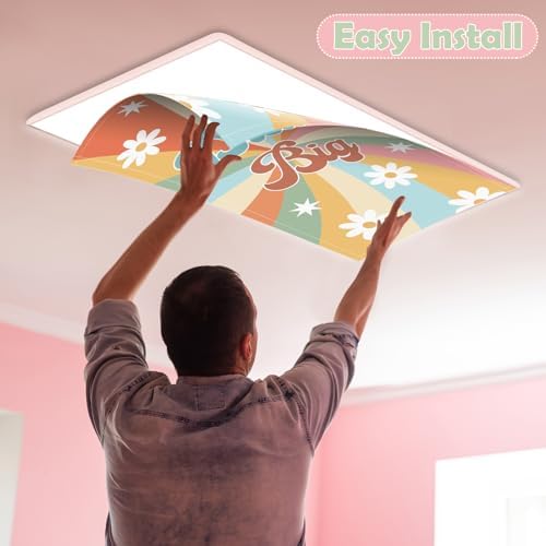 4pcs Classroom Inspirational Fluorescent Magnetic Light Cover,2x4 FT Groovy - Image 4