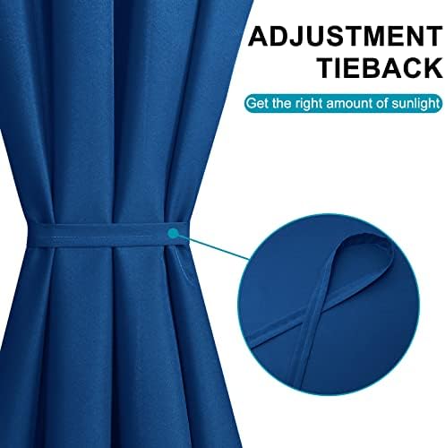 Hiasan French Door Curtains Privacy, Royal Blue, 24W x 40L, 1 Panel - Image 4