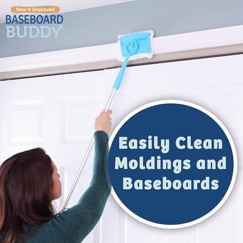 Baseboard Buddy | Lightweight Home Cleaning Essential, Perfect for Baseboards, Moldings & Walls, Glide & Wipe Trapping & Locking Dirt & Dust | As Seen on TV, (1 Baseboard Buddy & 3 Reusable Pads) - Image 5