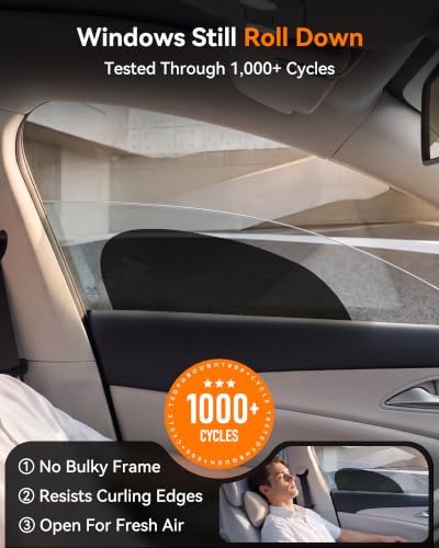 Car Side Window Sun Shades, Static Cling for Commuters and Rentals, 2 Pack - Image 3