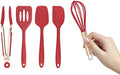 COOK WITH COLOR Silicone Cooking Utensils, Kitchen Utensil Set, Easy to Clean Silicone Kitchen Utensils, Cooking Utensils for Nonstick Cookware, Kitchen Gadgets Set, Mini, Red by CookwithColor