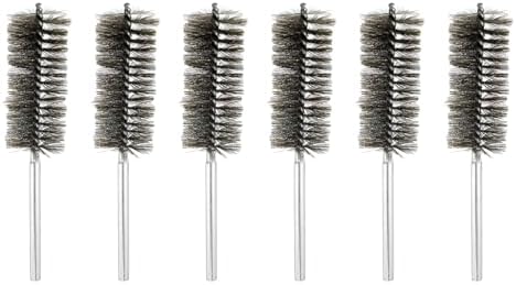 HARFINGTON 6pcs Wire Bore Brush Set 8 Inch Length 1.6 Inch Shank Stainless Steel Bristles Cleaning Brush for Clean Car Part Tube Kitchen Garage by HARFINGTON
