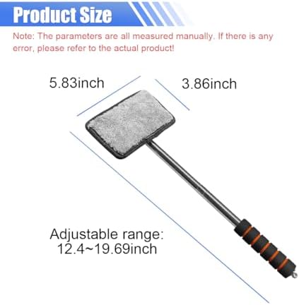 Car Windshield Cleaner Tool, Retractable Rearview Mirror Brush with Extendable Handle, Microfiber Window Washing Pad, Portable Auto Glass Wiper for Car Home Office(Black) - Image 2