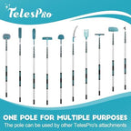 TelesPro 36 Feet High Reach Window Squeegee with 7-30 Ft Extension Pole, Window Cleaner Tool with 5-Stage Telescoping Pole, Window Cleaning Kit with Rotatable Head (2 Squeegee & 2 Microfibre Cloths) - Image 6