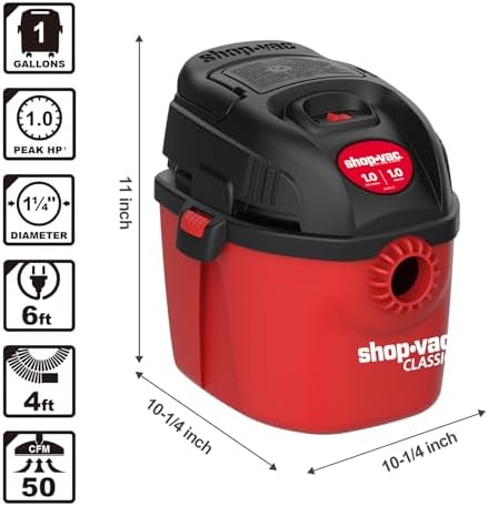 Shop-Vac 2021000 1 Gallon 1 Peak Wet/Dry Vac, Wall Mount Small Vacuum - Image 6