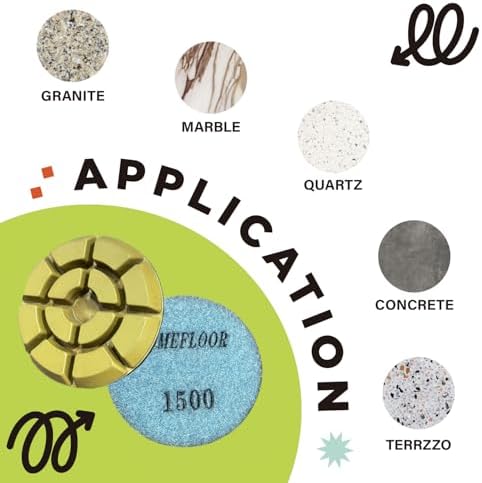 Diamond Floor Polishing Pads, 3 Inch Resin Bond Hook and Loop Polishing Pucks for Concrete, Terrazzo, Marble, Granite, Grit 1500, 3PCS - Image 4