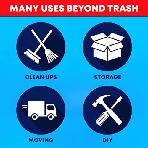 Tasker 44-45 Gallon Trash Bags Heavy Duty, Commercial & Office Garbage Bags - Image 4