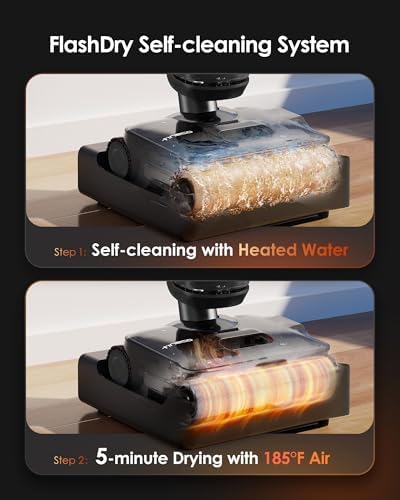Tineco Floor One S7 Stretch Steam Cordless Wet Dry Vacuum Steam Mop All-in-One, 320℉ HyperSteam, 180° Lay-Flat, Anti-Tangle Design, FlashDry Self-Cleaning, Up to 75 Min Runtime - Image 6