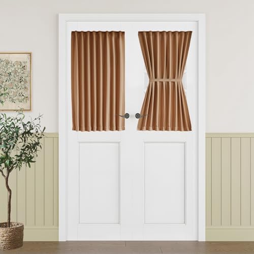 Vatge Classroom Window Cover, Burnt Orange Side Window Half Curtains for Front Door, 1 Panel, W25 x L40, Terracotta by Vatge