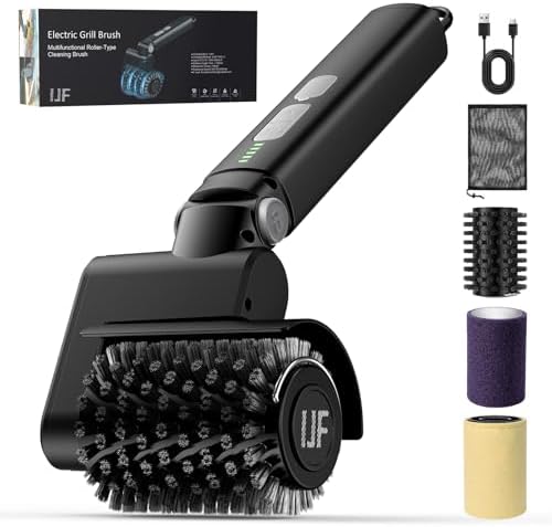 Electric Grill Cleaner 3-in-1 Kit, Cordless BBQ Grill Cleaner with Adjustable Angle, High Torque Motor, 3-Speed Rotating Grill Cleaning Brush for Burnt-On Grease & Grill Grates, Rechargeable by Unknown
