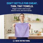 MW PRO Microfiber Cleaning Cloths Purple (12 Pack, 12x12) - Commercial Janitorial Towels & Lint Free Rags - Heavy Duty for Auto Detailing, Glass Windows, Housekeeping & Screens - Washable 300+ Times - Image 3