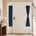 Vatge Self-Adhesive Sidelight Curtains for Glass Doors - No Drill Removable Window Coverings, Light Filtering Panel, 1 Panel, W12 x L60, Navy by Vatge