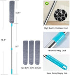Retractable Gap Dust Cleaner Cleaning Tools with 3 Microfiber Dusting Cloths Long Handle 48.5inches Washable and Retractable Duster Brush for Cleaning Under Appliances Furniture Couch Fridge - Image 4