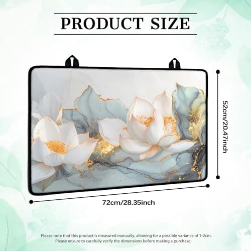 White Flower Golden Ribbon Stove Top Cover for Electric Stoves - Image 3