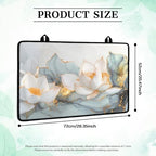 White Flower Golden Ribbon Stove Top Cover for Electric Stoves - Image 3