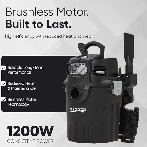Dapper Supply 6 Gallon Wall Mount Wet/Dry Vacuum, 5.5 Peak HP, 30 Ft Hose, Vacuum & Blower, Includes Attachments for Garage, Car, Workshop & Jobsite - Image 3
