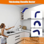 4 Pcs Microfiber Cobweb Duster with 100-inch Extendable Pole, Washable and Reusable Feather Cleaning Duster Kit with 3 Duster Heads,Dusters for Cleaning with Telescopic Pole for High Ceiling Fan,Blue - Image 6