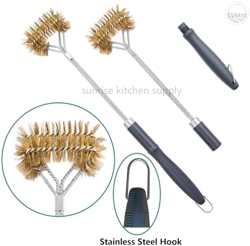 SUNRISE Fryer Brush with Long Handle (Brass with Plastic Handle, L and Double Brush) - Image 7