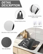 Black Kitchen Tools Stove Top Covers for Electric Stove, Modern Cooking Utensil Induction Cooktop Cover Protector, Farmhouse Cookware Range Mat for Glass Top Stove, Kitchen Dish Drying Mat, 28"x20" - Image 4