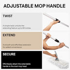 24 Inch Blue Commercial Dust Mop & Floor Sweeper with Extendable Handle – Mop for Hardwood, Tile, and Concrete Floor Cleaning - Image 5
