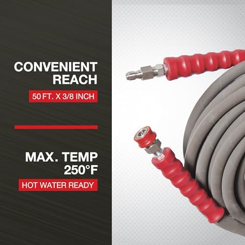 NorthStar Hot Water Hose, 6,000 PSI, 50ft. x 3/8in., Nonmarking - Image 3