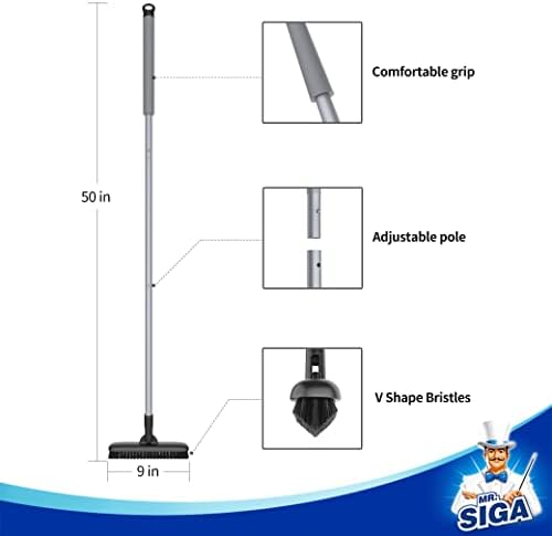 MR.SIGA Heavy Duty Grout Scrub Brush with Long Handle - Image 6