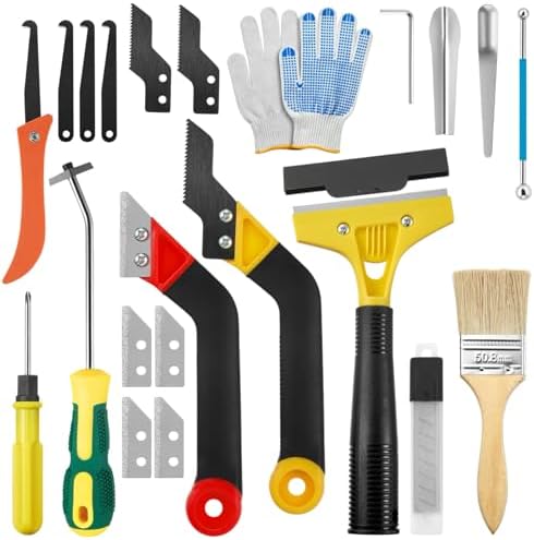 33 Pack Grout Removal Tool Kit, Tile & Caulk Remover Tools with Grout Saws, Scrapers & Blades - Ideal for Floor Tile Grout Cleaning, Bath & Shower by Unknown