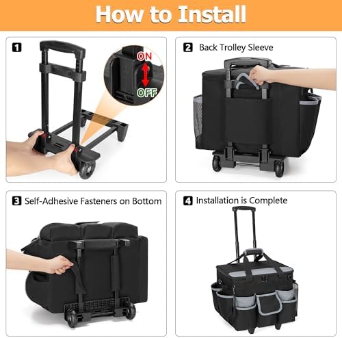 HODRANT Large Rolling Cleaning Caddy with Detachable Trolley & Lid - Image 5