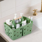 Portable Shower Caddy Plastic Shower Basket Organizer with Handle, Green - Image 2