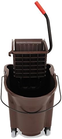 Rubbermaid Commercial Products WaveBrake 35 QT Side-Press Mop Bucket and Wringer Combo on Wheels Brown for Heavy-Duty Floor Cleaning - Image 3