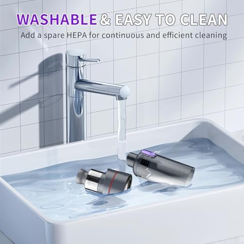 Car Vacuum Portable Cordless, 18000Pa 2 in 1 Cleaner&Air Duster, 130W Brushless Motor Handheld Vacuum Cordless with 7800mAh Battery, LED Light, Multi-Nozzles for Car, Home, Office - Image 7