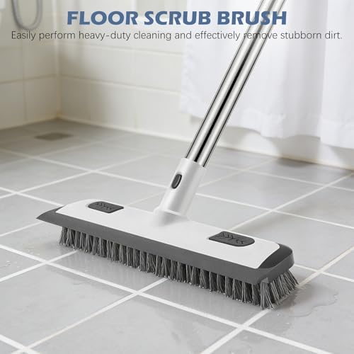 SetSail 4-in-1 Tile Tub Floor Scrubber with Floor Scrub Brush, White Grey - Image 5