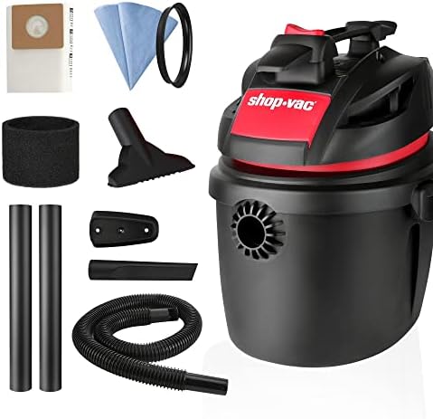 Shop-Vac 5760288 2.5 Gallon Wet/Dry Vacuum, 2.5 Peak HP, 1.25 Inch Diameter x 4 Ft Hose, Portable Compact Design by Shop-Vac