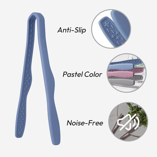 Carrotez Mini Silicone Toaster Tongs, 7 inches, 1 Pack, Blue - Image 2