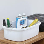 Large Cleaning Supplies Caddy Portable Shower Caddy Basket White 2 Pack - Image 2