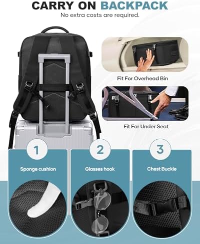 coofay Large Vacuum Backpack Travel with Pump Vacpack Travel Backpack with Vacuum System Compression Backpacks for Travel Easy Vac Pack Carry on Luggage - Image 7
