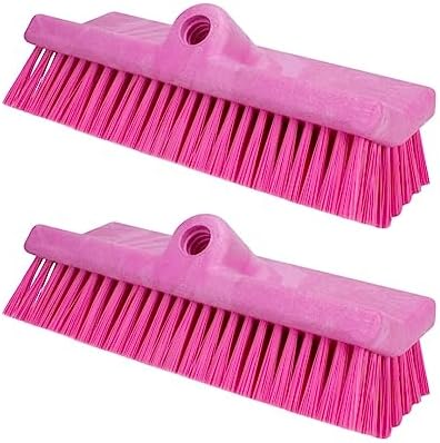 SPARTA 40423EC26 Plastic Floor Scrub Brush, Wall Brush, Equipment Brush with Nonabsorbent Bristles for Industrial Kitchens, Hospitals, Commercial Cleaning, 10 Inches, Pink, (Pack of 2) by SPARTA