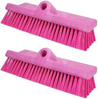 SPARTA 40423EC26 Plastic Floor Scrub Brush, Wall Brush, Equipment Brush with Nonabsorbent Bristles for Industrial Kitchens, Hospitals, Commercial Cleaning, 10 Inches, Pink, (Pack of 2) by SPARTA