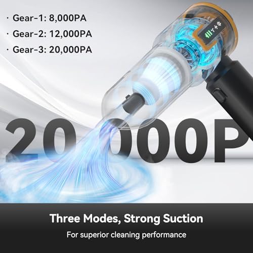 CNMSGM Cordless Handheld Car Vacuum Cleaner with Smart Display(DarkBlack) - Image 3