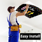 8 Pcs Fluorescent Light Covers with 80 Magnets Decorative for Classroom Ceiling Light 4 x 2 Ft Magnetic Light Cover Filter Easy Install for Office Hospitals Home Drop Ceiling Supplies (Black Confetti) - Image 6