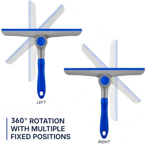 DSV Standard 10" Heavy Duty Blue, Grey Window Cleaning Squeegee, Handheld Squeegee for Glass Doors, Windows, Car Windshields & More - Image 3